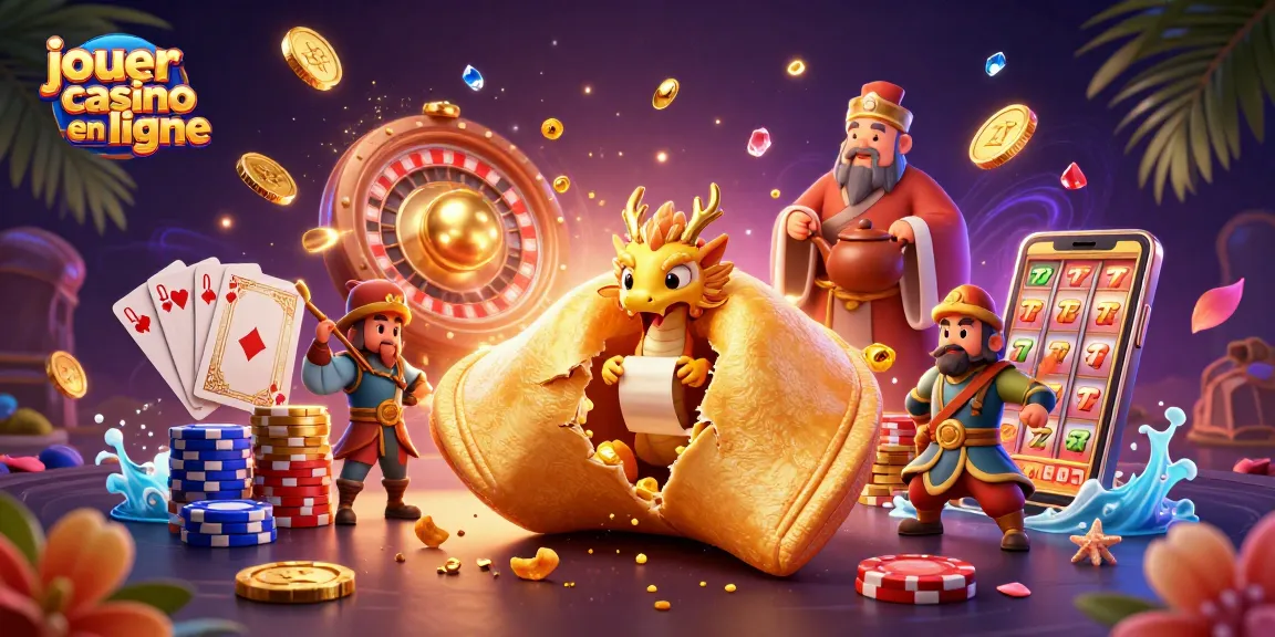 Jouer au casino en ligne avec cette illustration dynamique de personnages et de jeux