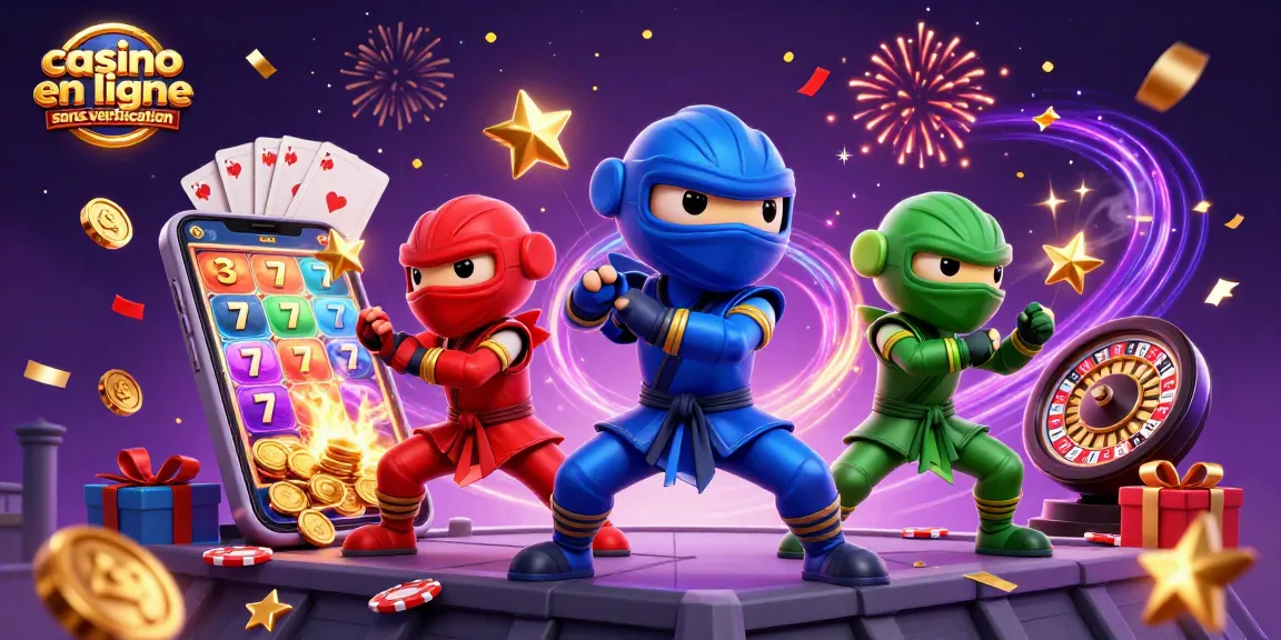 Des ninjas caméléons synchronisés entourés de jeux d'argent - casino en ligne sans vérification.