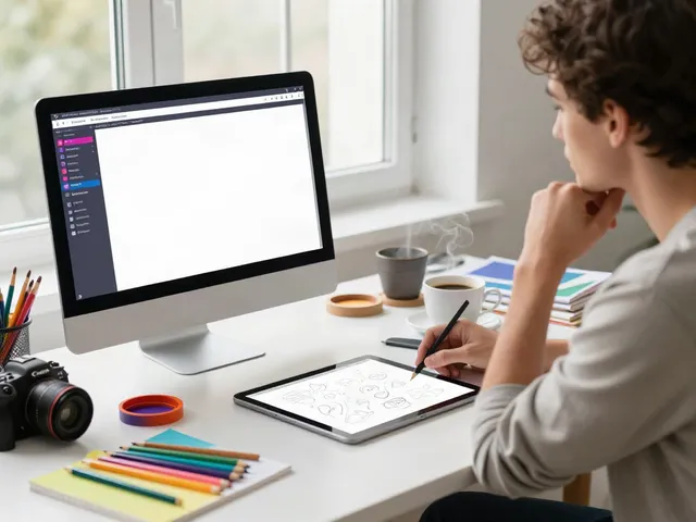 Designer using the Typeshutter app in a bright and creative workspace.