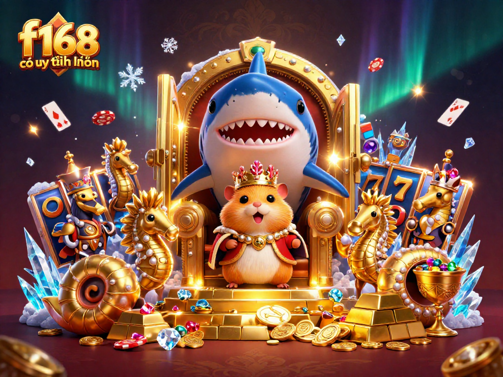 Experience the vibrant scene where F168 is celebrated as a reliable gaming portal, featuring dynamic casino elements.
