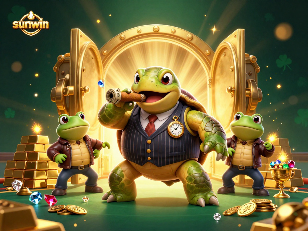 Win big with sunwin through dazzling 3D casino action featuring a snapping turtle mobster!