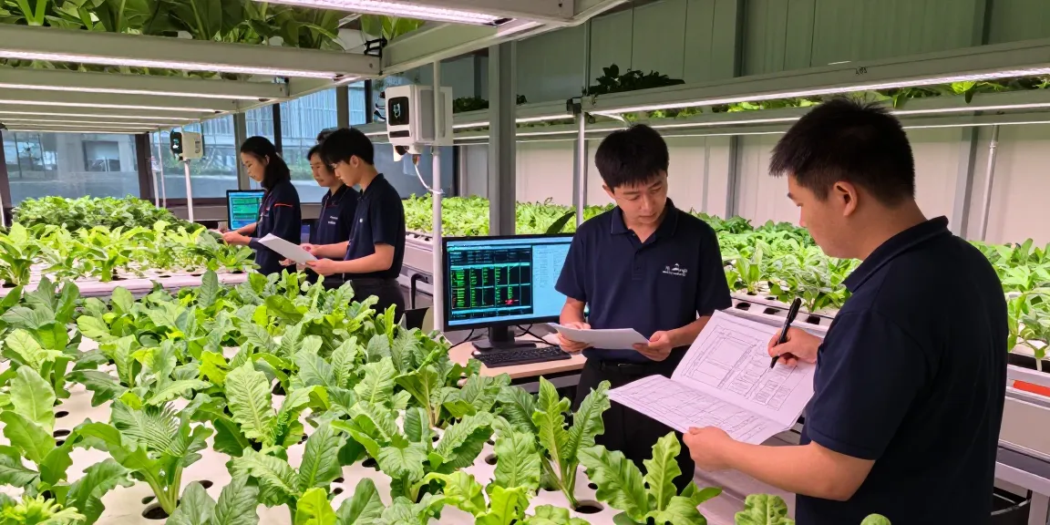 Collaboration in a modern indoor agriculture facility using cika4d link for optimal growth solutions.