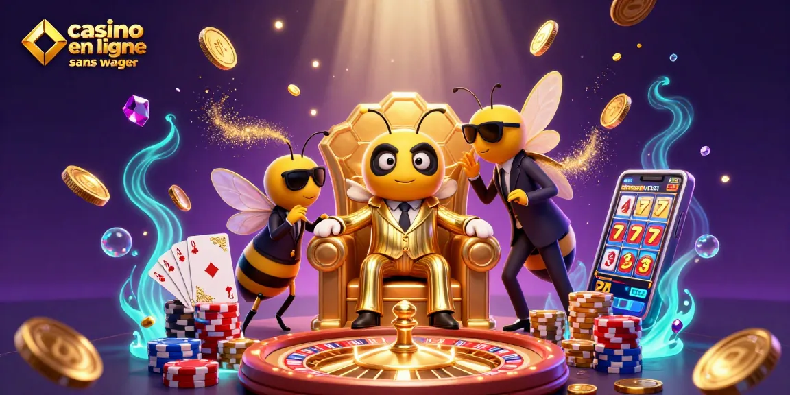 Jouez au casino en ligne sans wager avec des gains immédiats sur une illustration colorée.