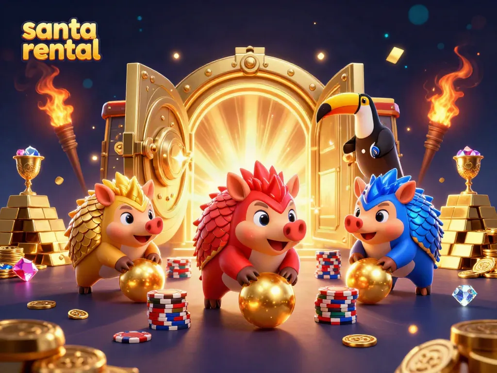 Experience holiday joy with our festive Santa rental illustration featuring vibrant, engaging characters.