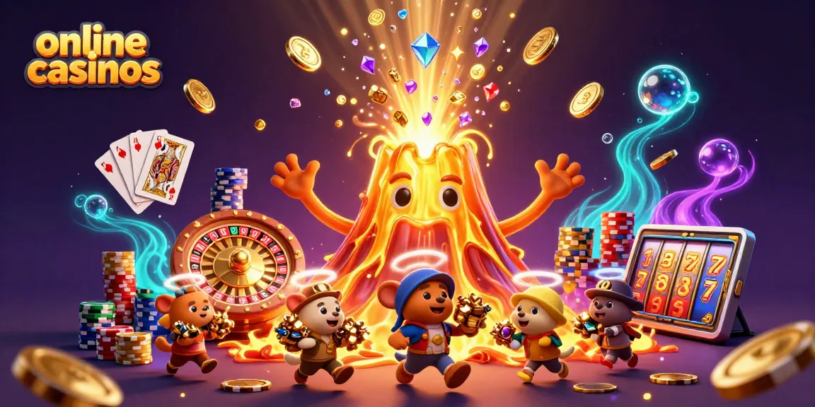 Explore winning adventures at online casinos with this vibrant 3D illustration.