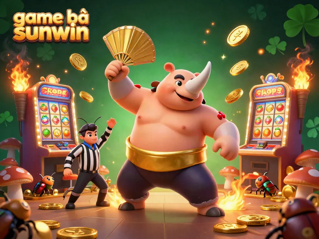 Experience thrilling action with game bài sunwin as the rhinoceros beetle champion stomps, sending gold coins flying.