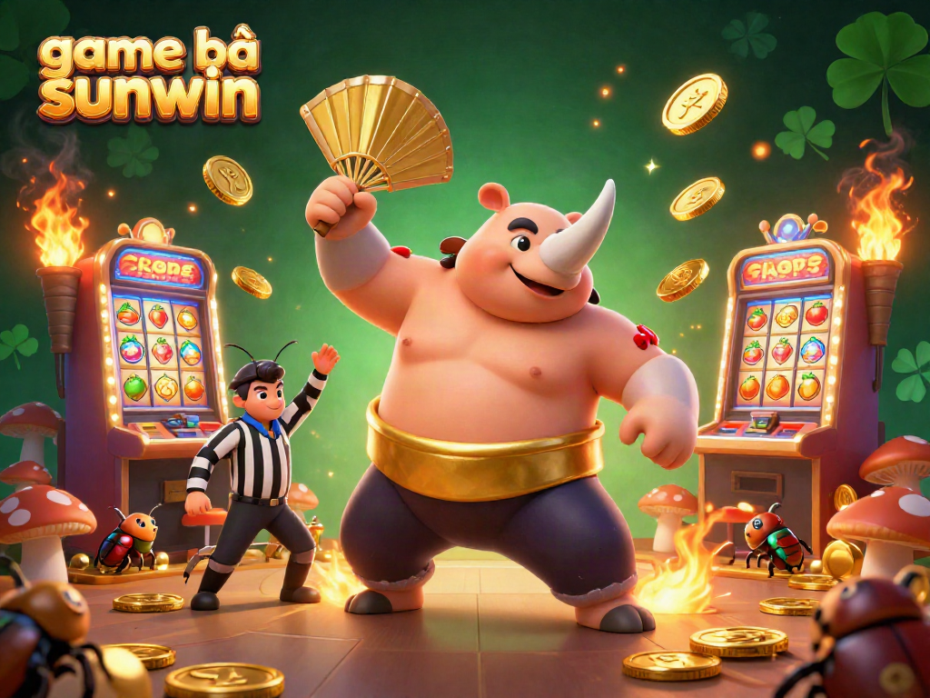 Experience thrilling action with game bài sunwin as the rhinoceros beetle champion stomps, sending gold coins flying.