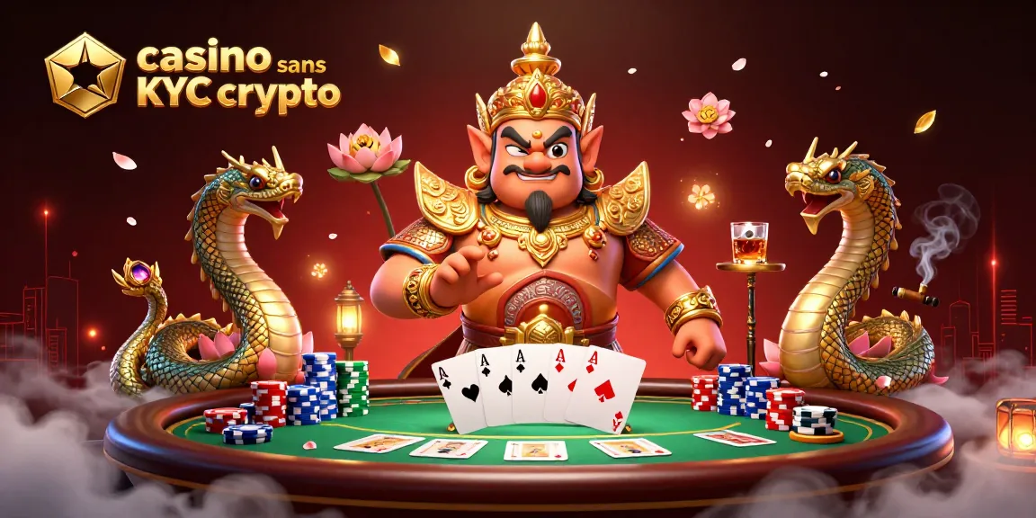 Jouez au casino sans KYC crypto avec des gardiens et des éléments de poker animés et vibrants.