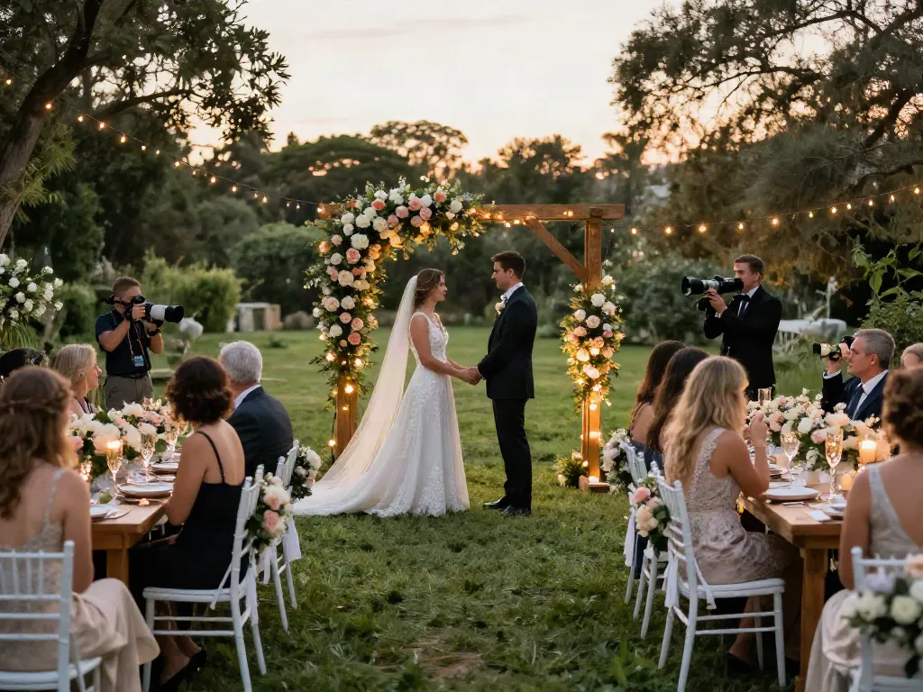 Event rentals elevate outdoor weddings, showcasing elegant settings and heartwarming moments.