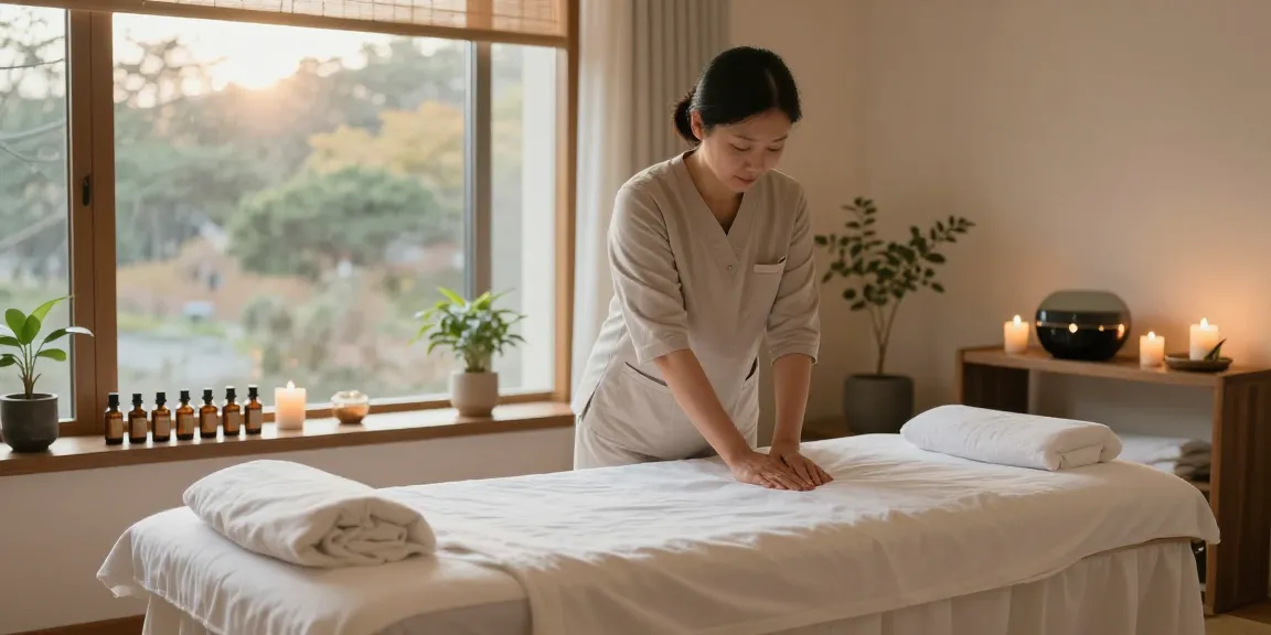Revitalizing 수원출장안마 therapy scene in a serene spa with calming ambiance.