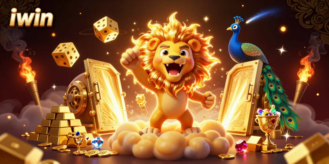Experience thrilling wins with iwin in this vibrant casino-themed 3D illustration.