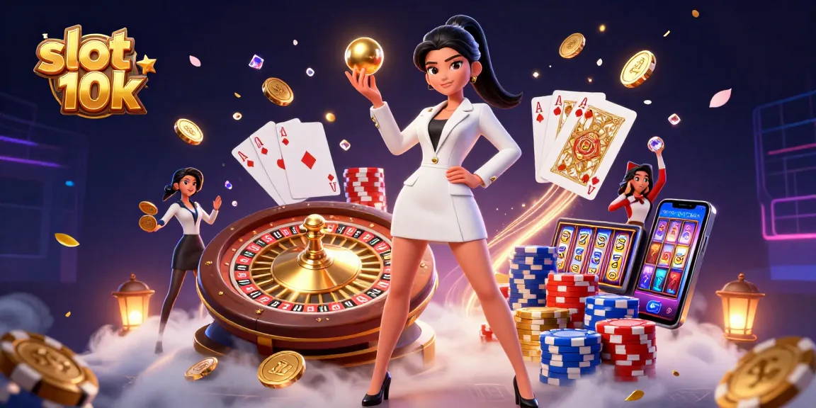 Engage in thrilling gameplay with slot 10k, featuring vibrant casino elements in a captivating 3D scene.