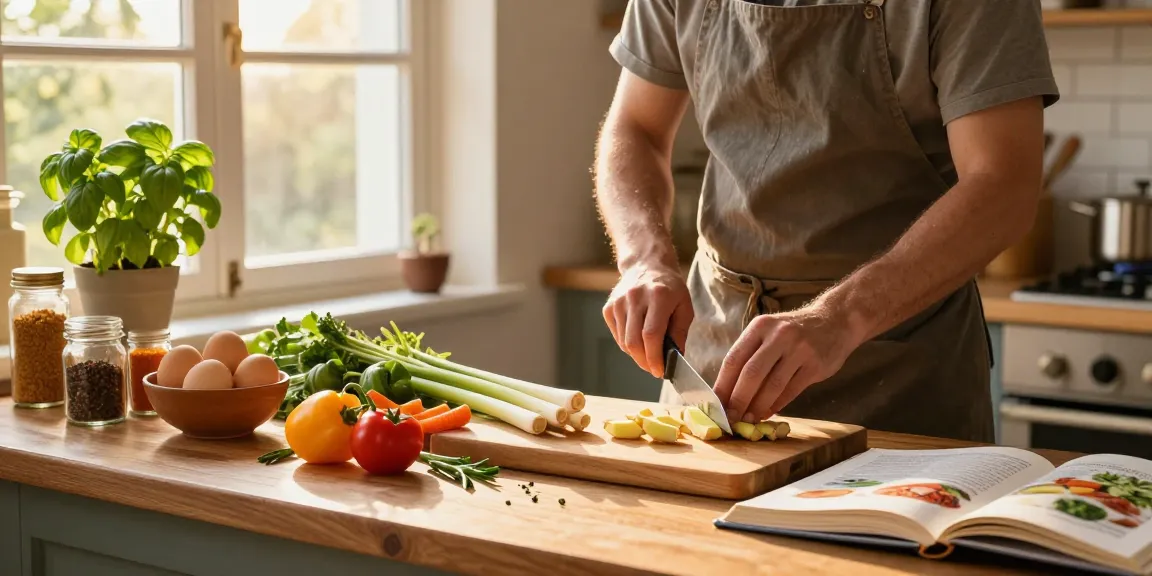 Ingredients for healthy cooking featuring fresh ginger and lemongrass in a rustic kitchen, inspired by สล็อต