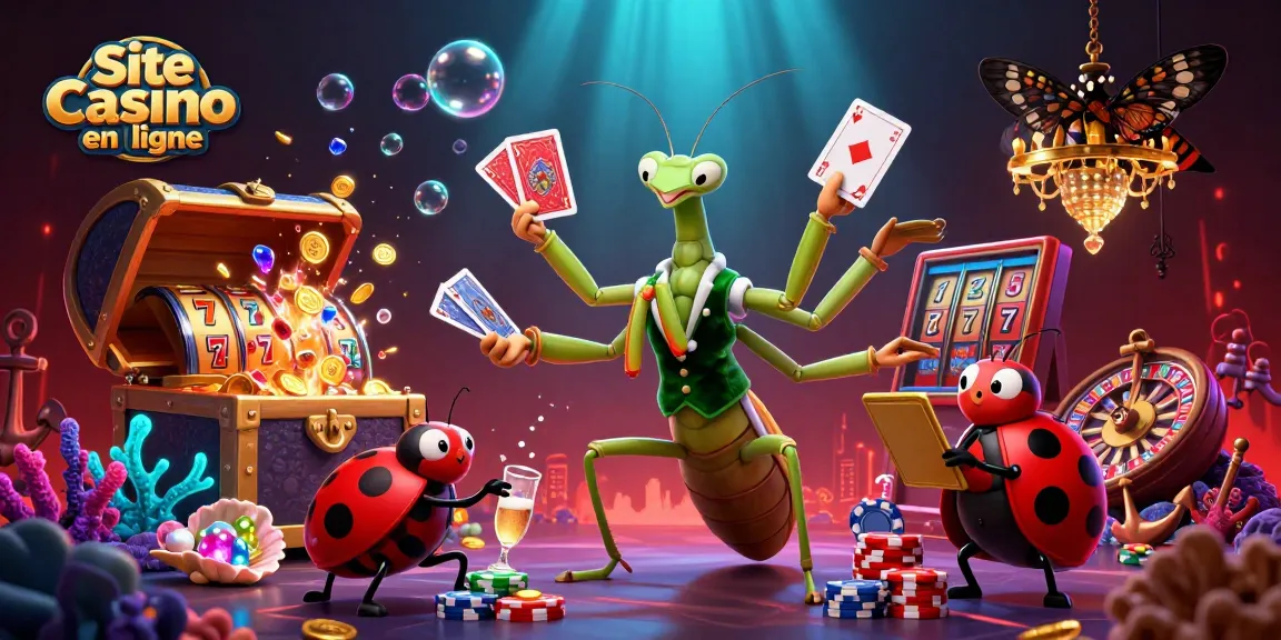 Profitez d'une expérience immersive sur un site casino en ligne avec des personnages animés et des éléments de jeu variés.