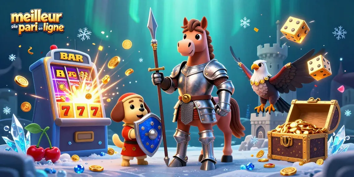 Découvrez le meilleur site de pari en ligne avec un cheval médiéval et des éléments de casino animés.