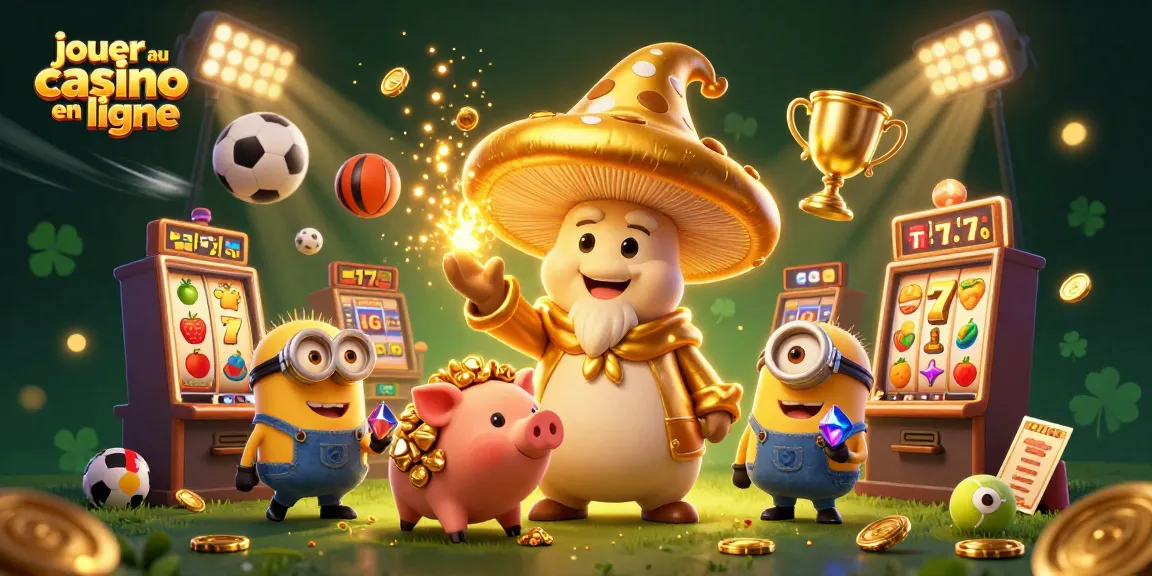 jouer au casino en ligne avec un magicien champignon transformant tout en or lors d'une scène animée