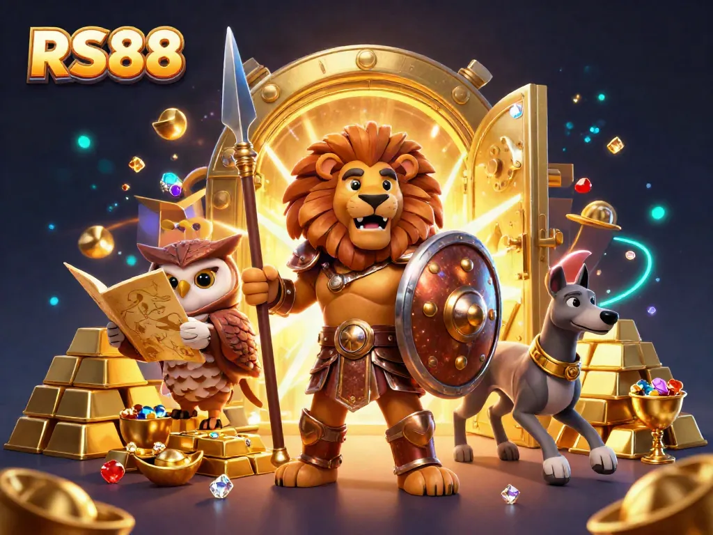 Experience the thrill of RS88 online casino with a vibrant 3D scene full of treasure and action.