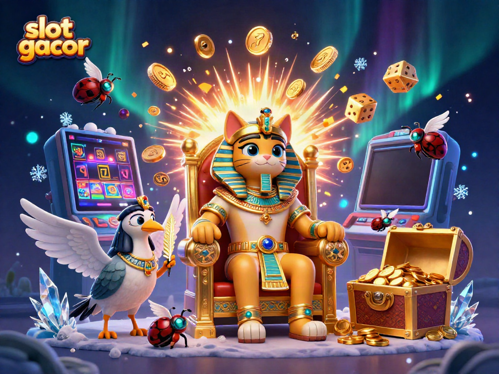 Experience exhilarating slot gacor moments with a dynamic scenes of jackpots and vibrant characters.