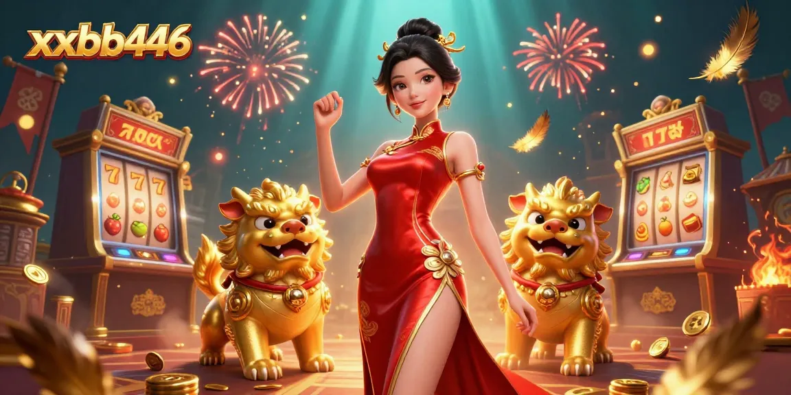 Experience thrilling online slots action with xxbb446's vibrant casino illustration.