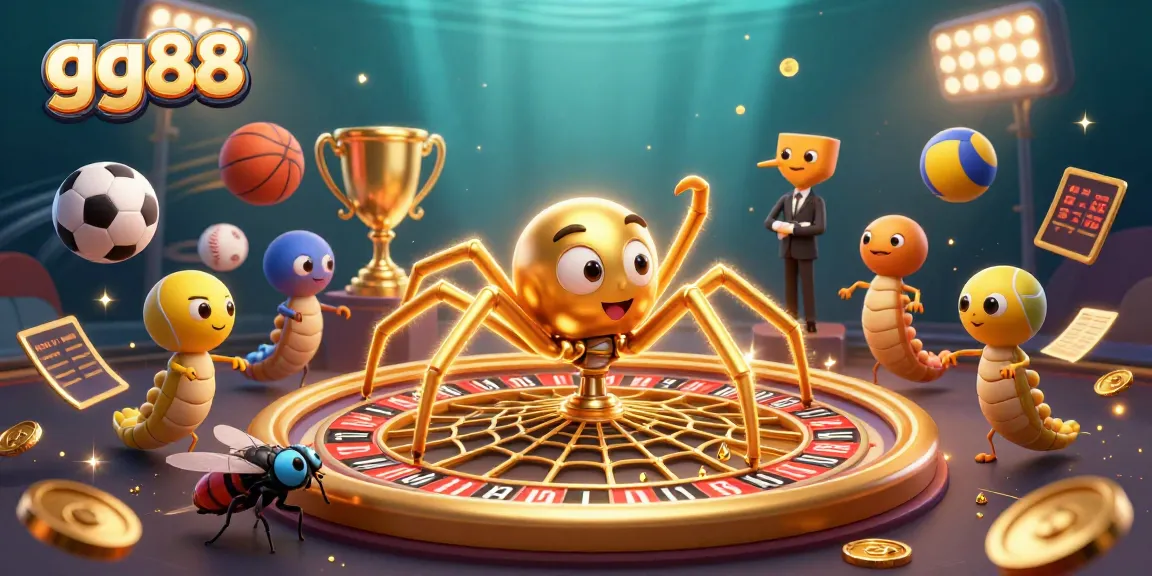 Experience the thrilling world of gg88, with action-packed betting scenes featuring a roulette wheel and sports elements.