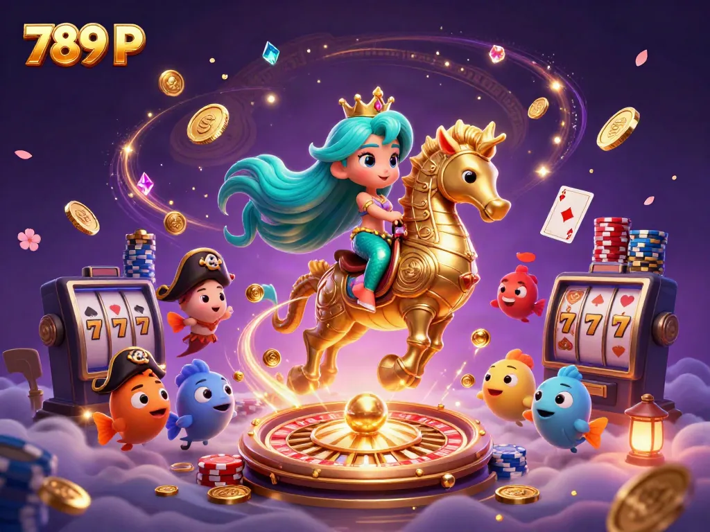 Experience the thrilling adventures of 789 P, where a mermaid princess and her seahorse companion dive into an underwater casino filled with treasures.