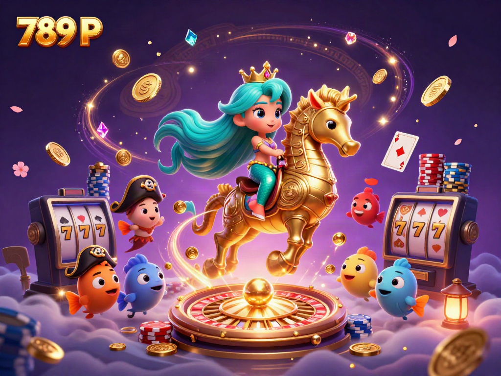 Experience the thrilling adventures of 789 P, where a mermaid princess and her seahorse companion dive into an underwater casino filled with treasures.