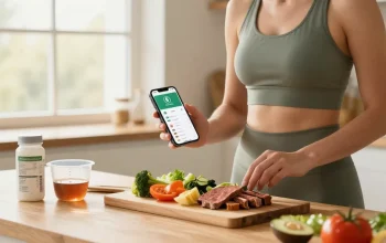 Exploring the best AI calorie tracker while preparing healthy meals with engaging visuals in a bright kitchen.